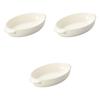 Set of 3 Large White Oval Gratin Dishes [23.5 X 13.2 X 4.1 Cm] | Ceramic Gratin Dishes, Heat-Resistant, Setomonohonpo