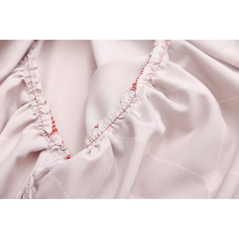 Kaslead New Arrival Women's Clothing Fashion Style Fashion Casual Three Colors Print Smocking Waist-Tight Dress