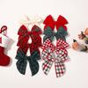 1pc Multi-style Christmas-themed Bow Red Plaid Hair Clip Plush Fabric Design Suitable Festive Parties Daily Outings Street Wear