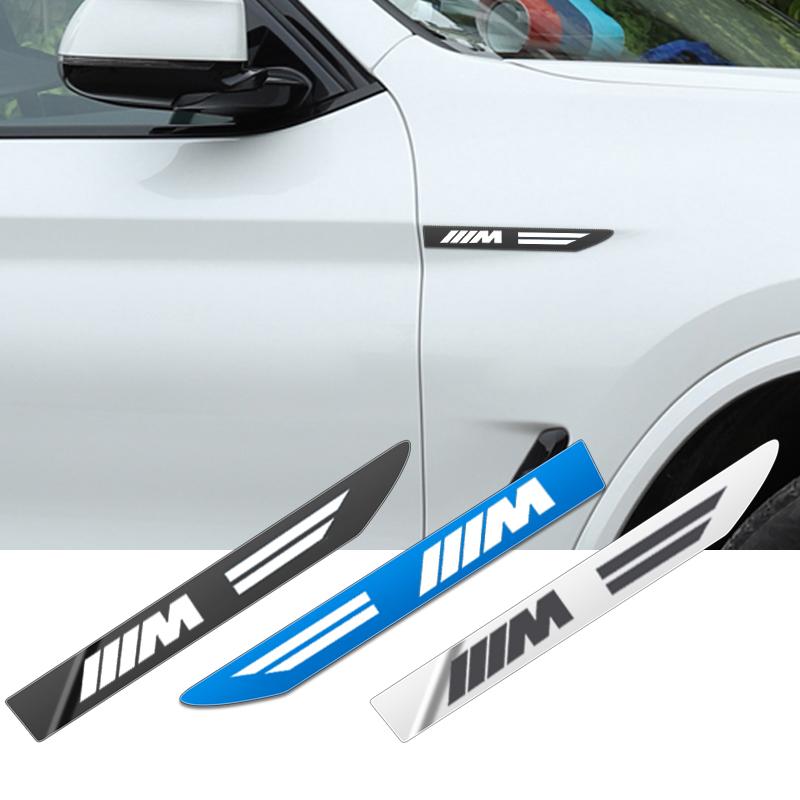 2PCS Side Wing Badge Emblem Fender Sport Car Sticker For BMW M Power Performance M3 M5 X1 X3 X5 X6 E46 E39 E36 E60 E90