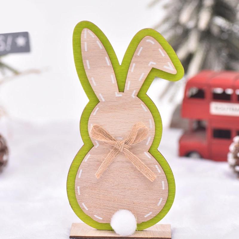 Ornament Exchange Home for Easter Dwarf Ornaments Rabbit Decoration Decorations Wooden Desktop Easter Couple Dancing Sculpture