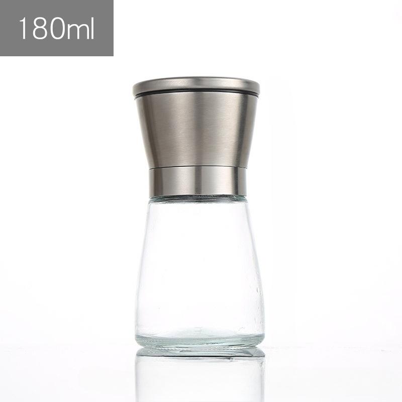 

Мельница для перца из нержавеющей стали, регулируемая ручная мельница для соли и перца, прочная мельница для специй, кухонный инструмент, мельница для перца Stainless/180ml