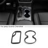 Carbon Fiber Gear Shift Cup Holder Cover Trim Frame For Grand Cherokee 2016-
