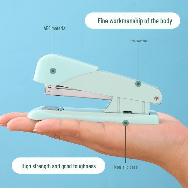 Handheld Macaron Color Metal Stapler - 12-Sheet Capacity, Multi-function Office Stapler
