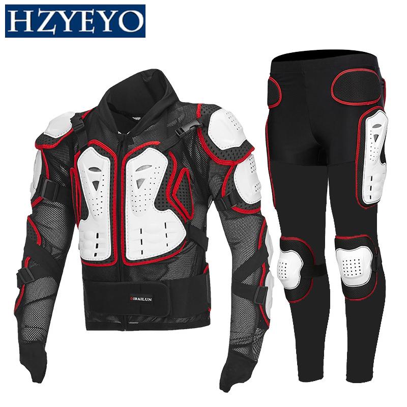 Motorcycle Armor Suits Motocross + Gears Long Pants Protection Motorbike Armadura Racing Back Protector,HZYEYO, D-232