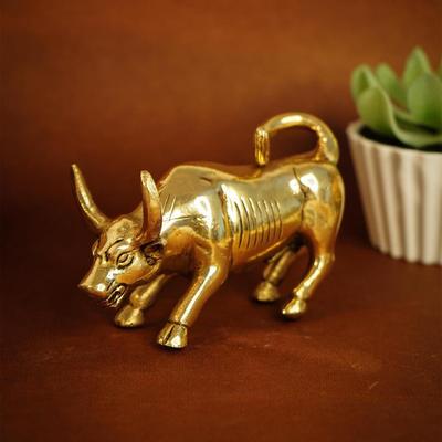 100% Pure Brass Bull Show Pieces for Home Decor Living Room Decorative Items | Showpieces Gift Items for Home Decoration