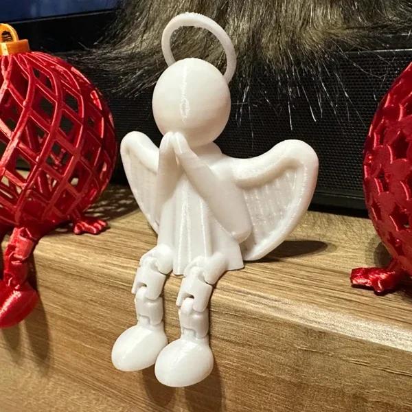 3D Novelty Christmas Miniature Statue Movable Joint Ball Xmas Tree Ornament Party Festive Tabletop Display Figurine