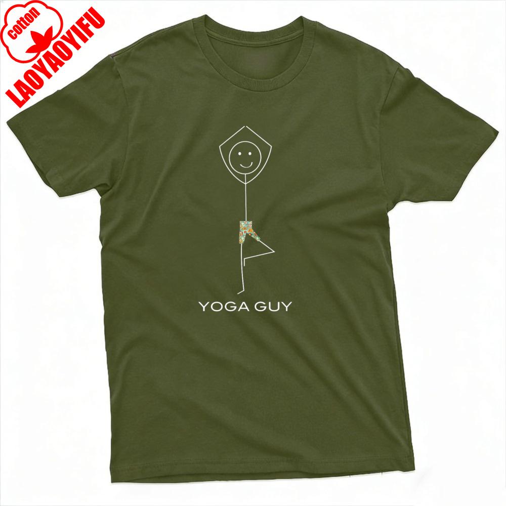 Yoga Guy Stick Figure Design Summer Men TShirt Casual Funny Graphic Tee for Yoga Enthusiasts Gift Graphic Clothes