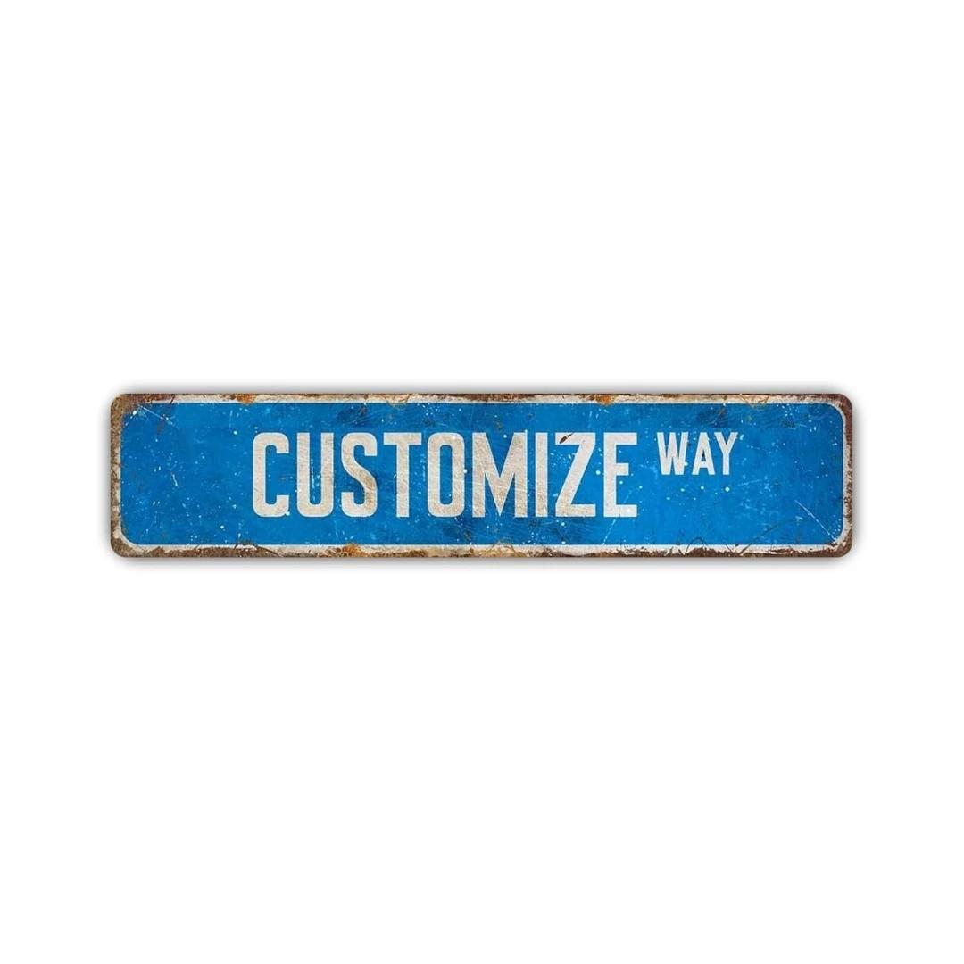 

Custom Metal Wall Art Vintage Road Sign Decor Unique Housewarming Gift 10x40cm