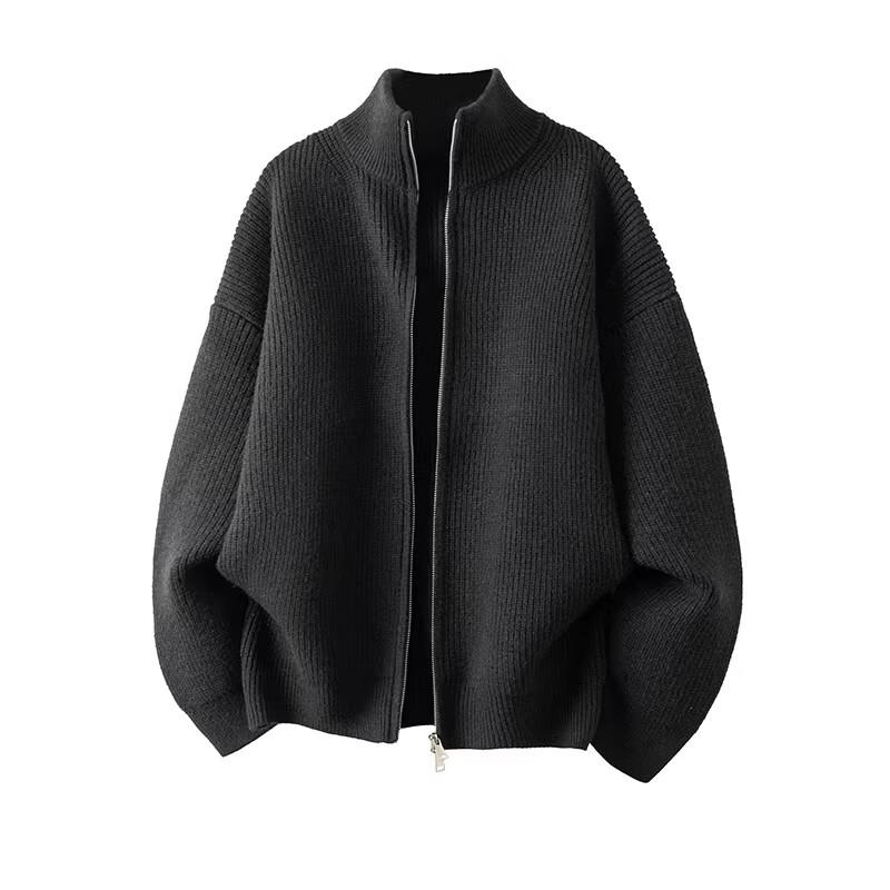 QOTRIOCK Unisex Double Zip Knit Cardigan XL