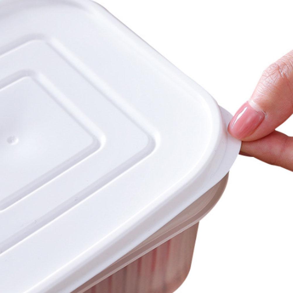 Fruit Crisper Storage Container for Vegetables Kitchen Home Transparent Sealed Design Easy Clean Compact PP Material Drainer
