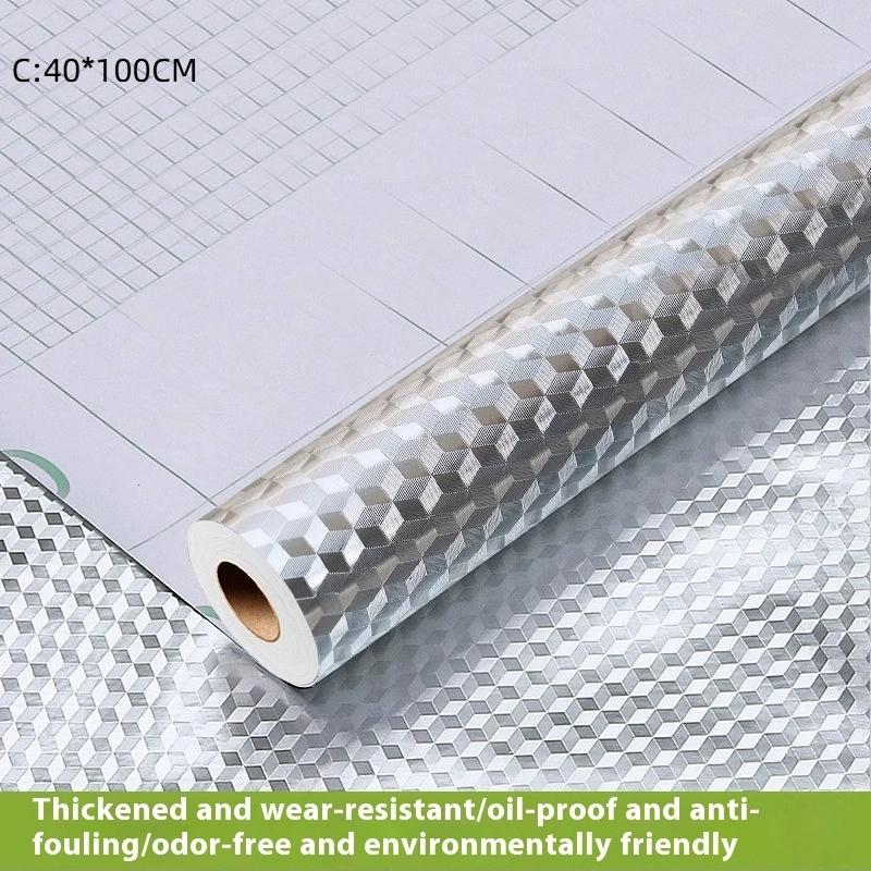 

Кухонные обои самоклеящиеся алюминиевая фольга маслостойкие водонепроницаемые наклейки для столешницы ящиков шкафов полки линия