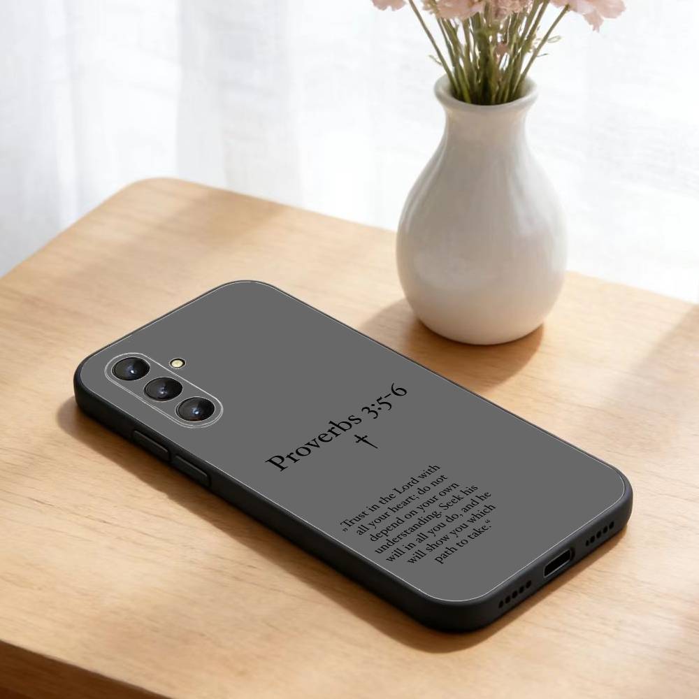 Bible Verse Jesus Christ Christian Phone Case For Samsung Galaxy A73,A21s,A22,A31,A52,A53,A71,A41Soft Black Shell