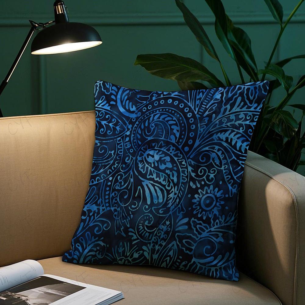 Badik Indonesien Batik Design Kissenbezug Milbenschutz Kissen Unsichtbarer Reißverschluss seidig kurzer Plüsch Sofakissenbezug