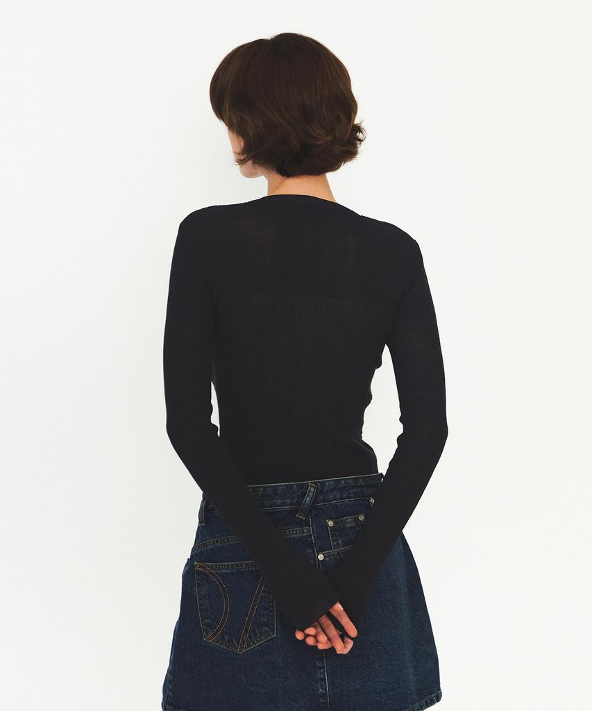 Daiaegeuneol See-Through Ribbed Knit (Dark Gray)