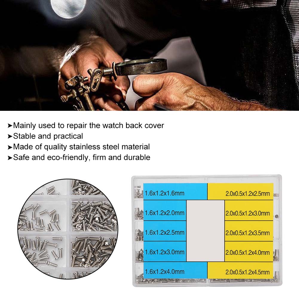 2 Box Watch Back Cover Screw Stainless Steel Screws Watch Repair Tool Accessory