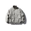 QIYOU Winter 2025 American Retro Stand Collar Cotton Jacket with Large Pockets