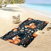 Fox and Floral Pattern Design Beach Towel Quick-drying for Travel Outdoor Sports Jogging Beach and Swimming