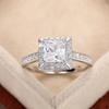 Huitan Gorgeous Princess Cubic Zircon Rings for Women  Color Eternity Jewelry for Engagement Classic Timeless Accessories