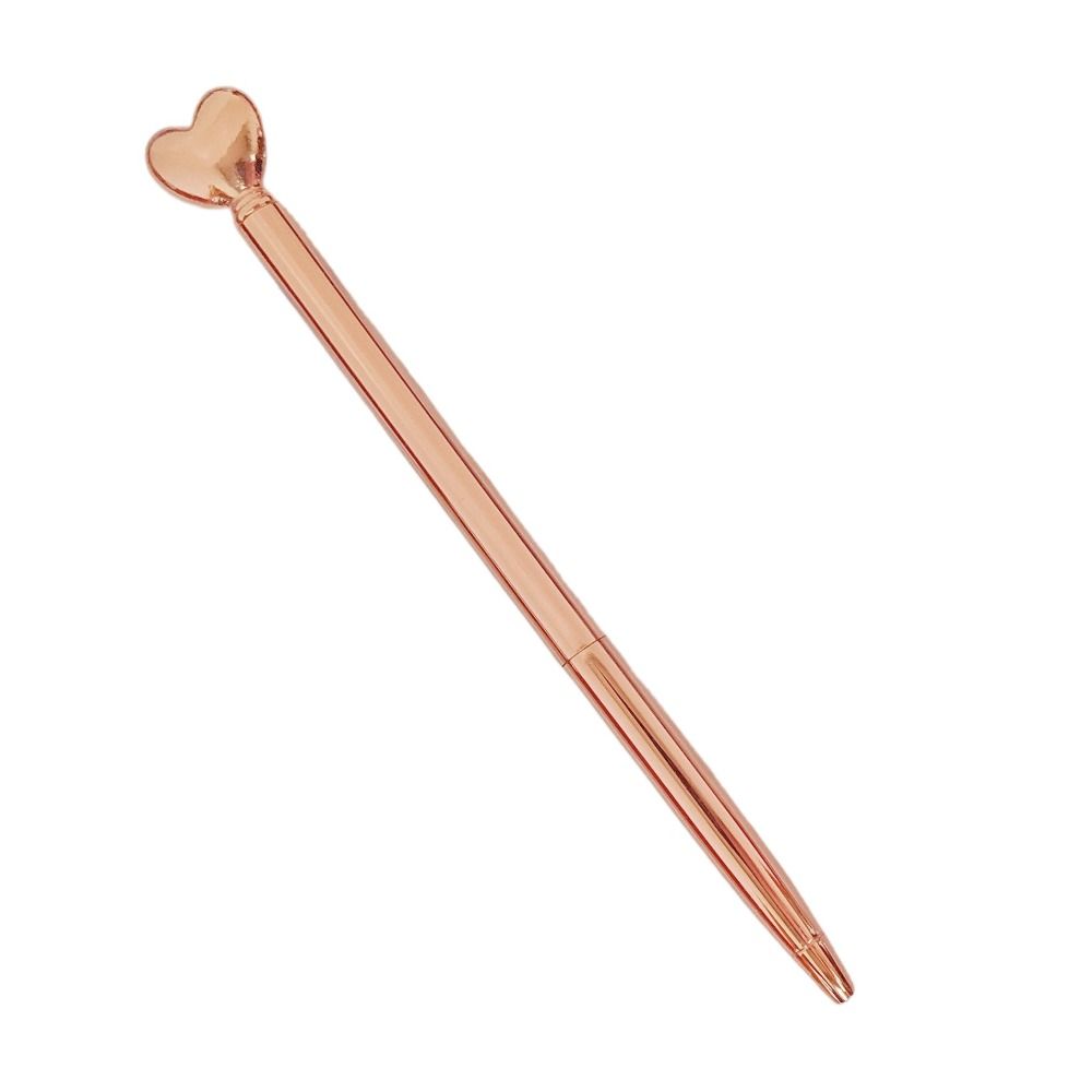 Black Ink Love Heart Ballpoint Pen Mental Writing Pen Aesthetic Neutral Pen  Back To School