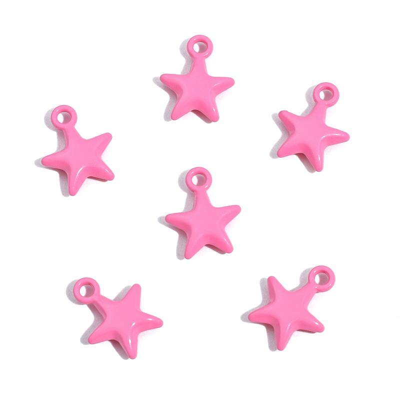 2pcs/Bag Colorful Spray Paint Stars Charms Pendant Beads for Jewelry Making DIY Bracelet Necklace Accessories