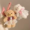 Ornement Suspendu Petit Ours Pendentif Breloque de Sac Poupée en Peluche Mignonne Porte-clés Poupée en Peluche Femmes Filles