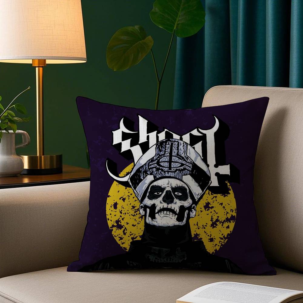 Cool G-Ghost BandS Pillow Case Short Plush Print Cushion Cover Square Throw Pillow Covers Sofa Home Decor