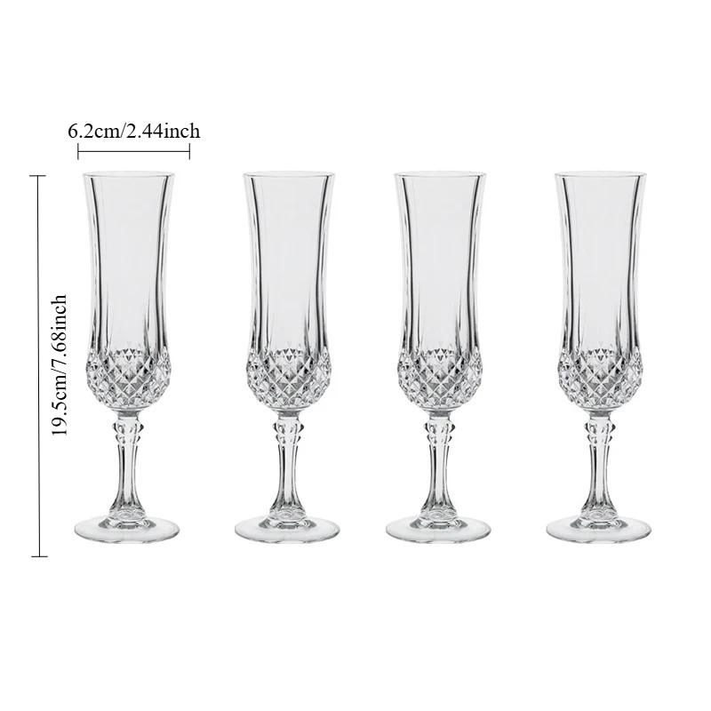 Champagne Glass Creative Glass Cups Bar Diamond Carved Cocktail Glass Household Red Wine Glasses Exquisite Spring Festival Gifts