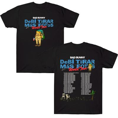 Bad Bunny Debí Tirar Más Fotos World Tour 2026 T Shirts Rapper Bad Bunny Cotton Tees Unisex Hip Hop Breathable Tshirt Streetwear