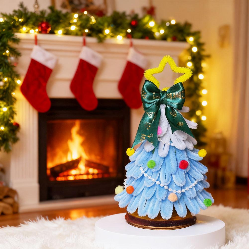 Christmas Tree 18/20cm DIY Handmade Christmas Pipe Cleaners Craft Kit Pipe Cleaners Supplies Pack Christmas Decorations Gifts