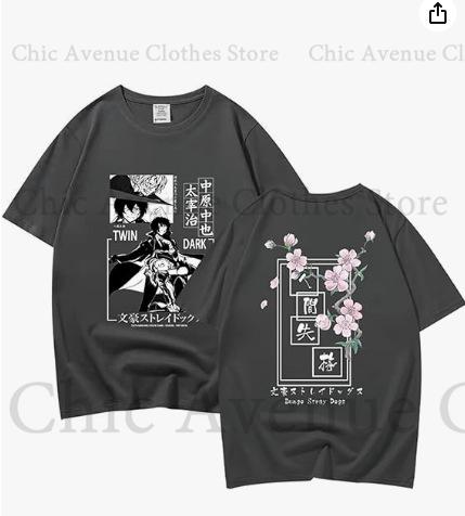 Anime Bungo Stray Dogs Series Dazai Osamu Print Tshirt for Unisex Women Short Sleeve Tops Cotto Summer Tee Casual Tshirt Daily