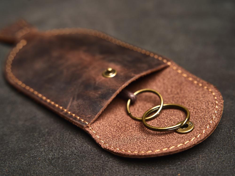 Herren Echtes Leder Haus Auto Schlüsseltasche Vintage Schlüsselanhänger Luxus Rindsleder Münzbörse Damen Reißverschluss Mini Geldbörse Kartenhalter