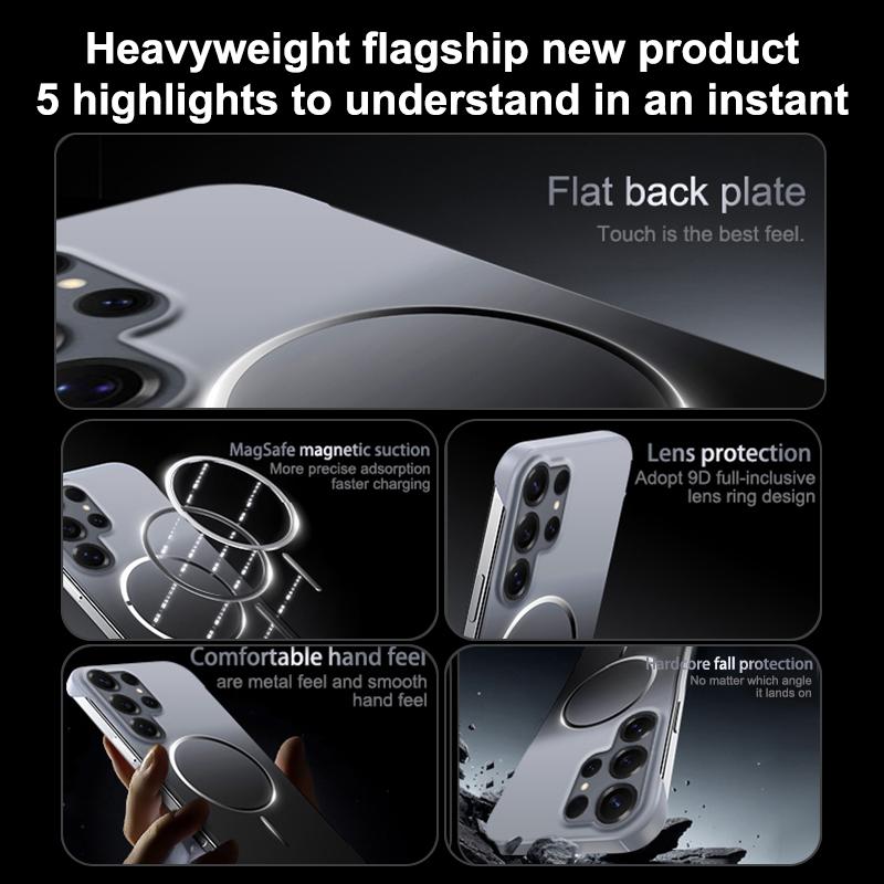 Frameless Magnetic Case For Magsafe Samsung Galaxy S26 S25 Edge S24 S23 S22 Ultra Plus Gradient Color Thin Soft PC Back Cover