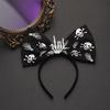 Halloween Bow Headbands, Flexible Non-Slip Hairband with Pumpkin Bat Skeleton Spider Design, Lightweight Headband for Kids Adults Party Cosplay