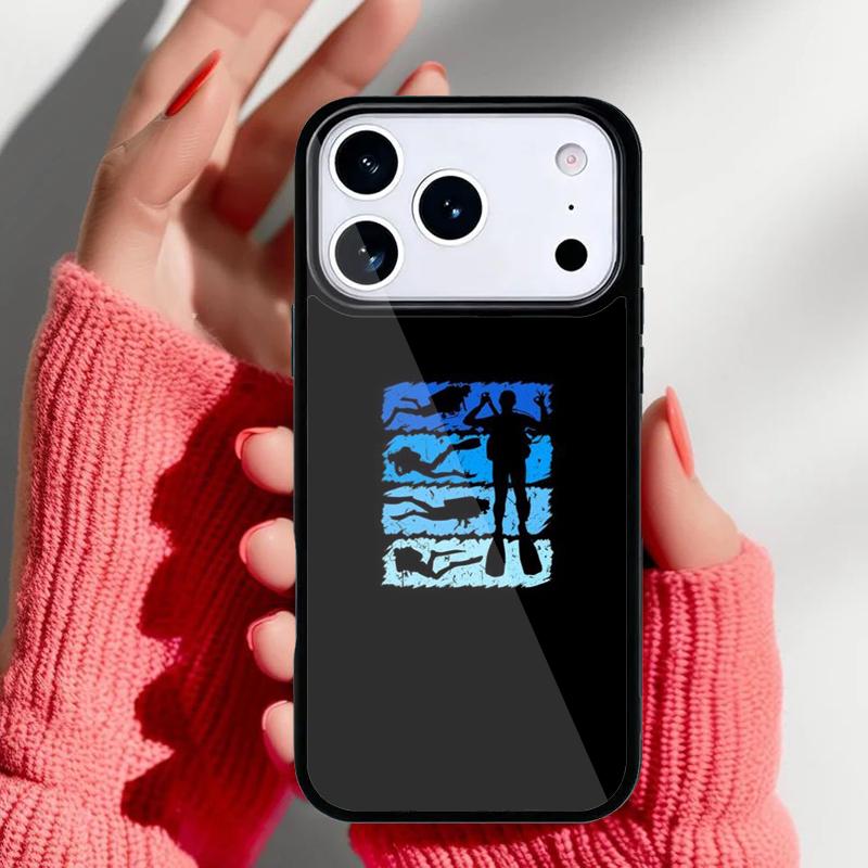 Scuba Diver Underwater Diving soft Phone Case for iPhone 17 Air 16e 15 14 13 Pro Max Back Cover for 12 11 Pro Coque