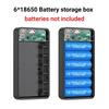 6*18650 Power Bank Bateriový Box Duální USB Typ C Nabíjecí Skořepina s kempingovými světly 20000mAh Externí Pouzdro Power Banky Úložný Box na Nabíjení Baterií