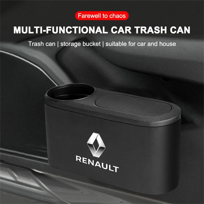 Trash Can Auto Emblem Garbage Box Bin Storage Car Accessories For Renault Dacia Megane 2 3 Duster Logan Clio 4 Laguna Sandero Scenic