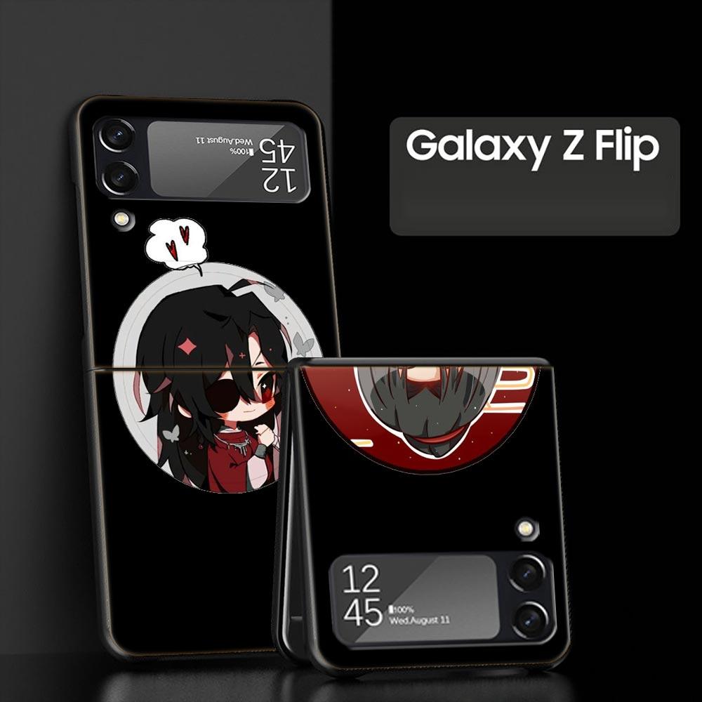 Heaven Officials Blessing TGCF Phone Case for Samsung Galaxy Z Flip 3 4 5 Black Folding Mobile Shell Hard Coque Protect Cover