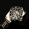 DANIEL&DOUGLAS BROKEN MARINE DD8811 Mechanical Automatic Watch, Skeleton, Manual Winding, Silver, Men's, Two-Tone Black
