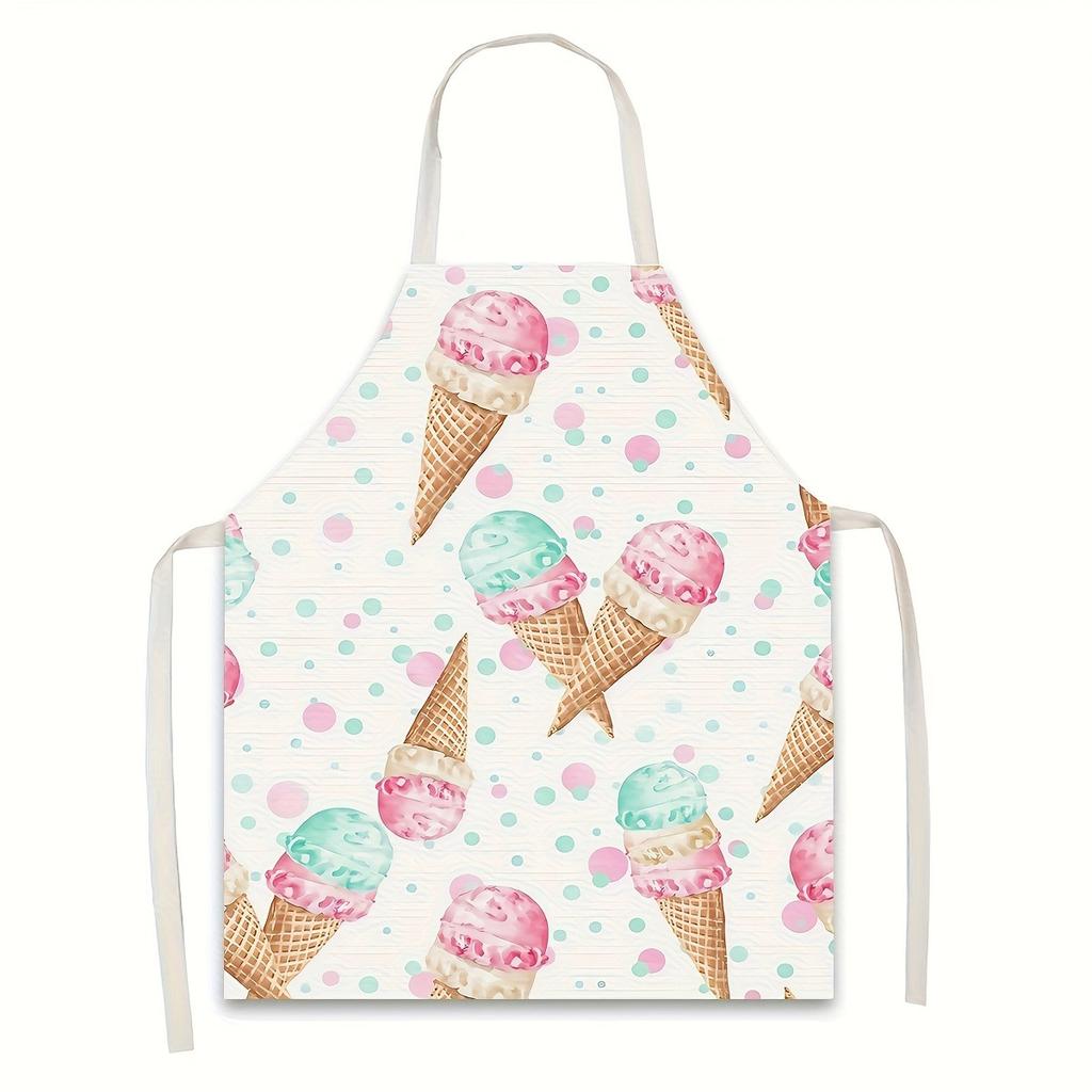 1pc Large Solid Color Background Romantic Heart Pattern Apron, Home Decoration Kitchen Wear, Sleeveless Durable Washable Unisex Cooking Apron,