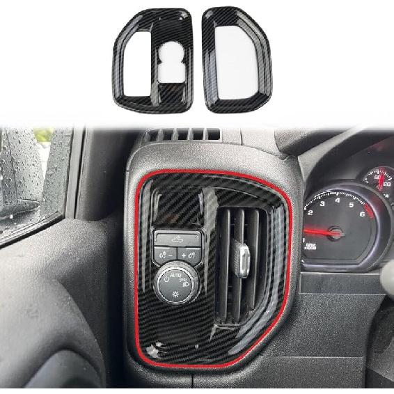 Carbon Fiber Dashboard Side Air Vent AC Outlet Cover Trim For -2025 Chevy Silverado 1500/GMC Sierra 1500 For -2025 Sierra/Silverado 2500 3500 HD(One