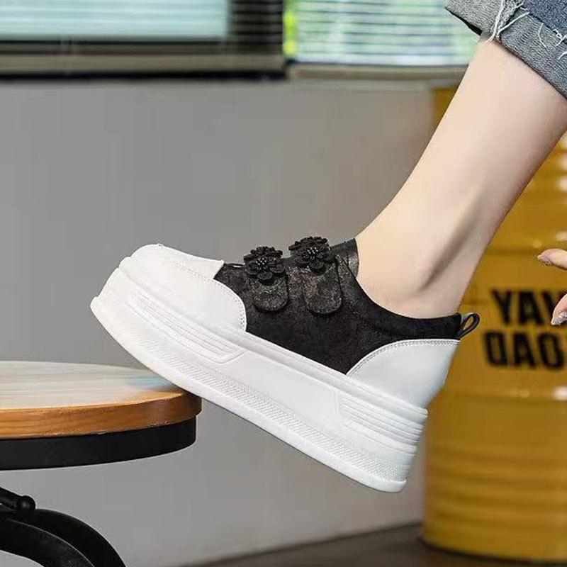Inner height increase Velcro women's spring new casual single shoes muffin platform retro new Chinese style women's shoes