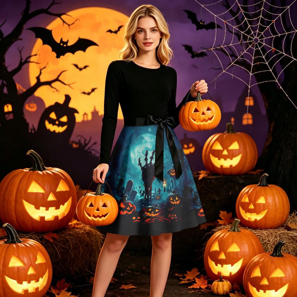 Women's Fashion Halloween Dress for Party and Costume