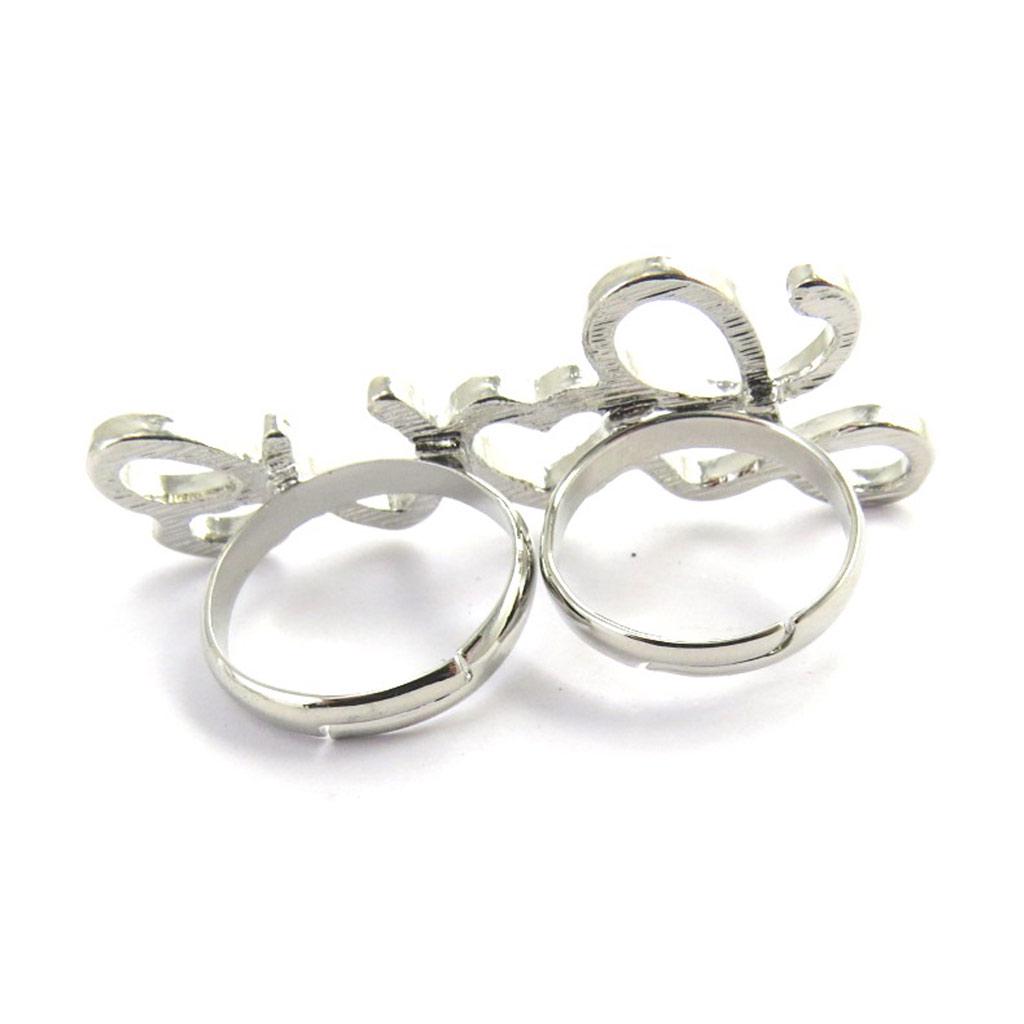 Les Trésors De Lily [M8182] - Bague double 'Love' argenté