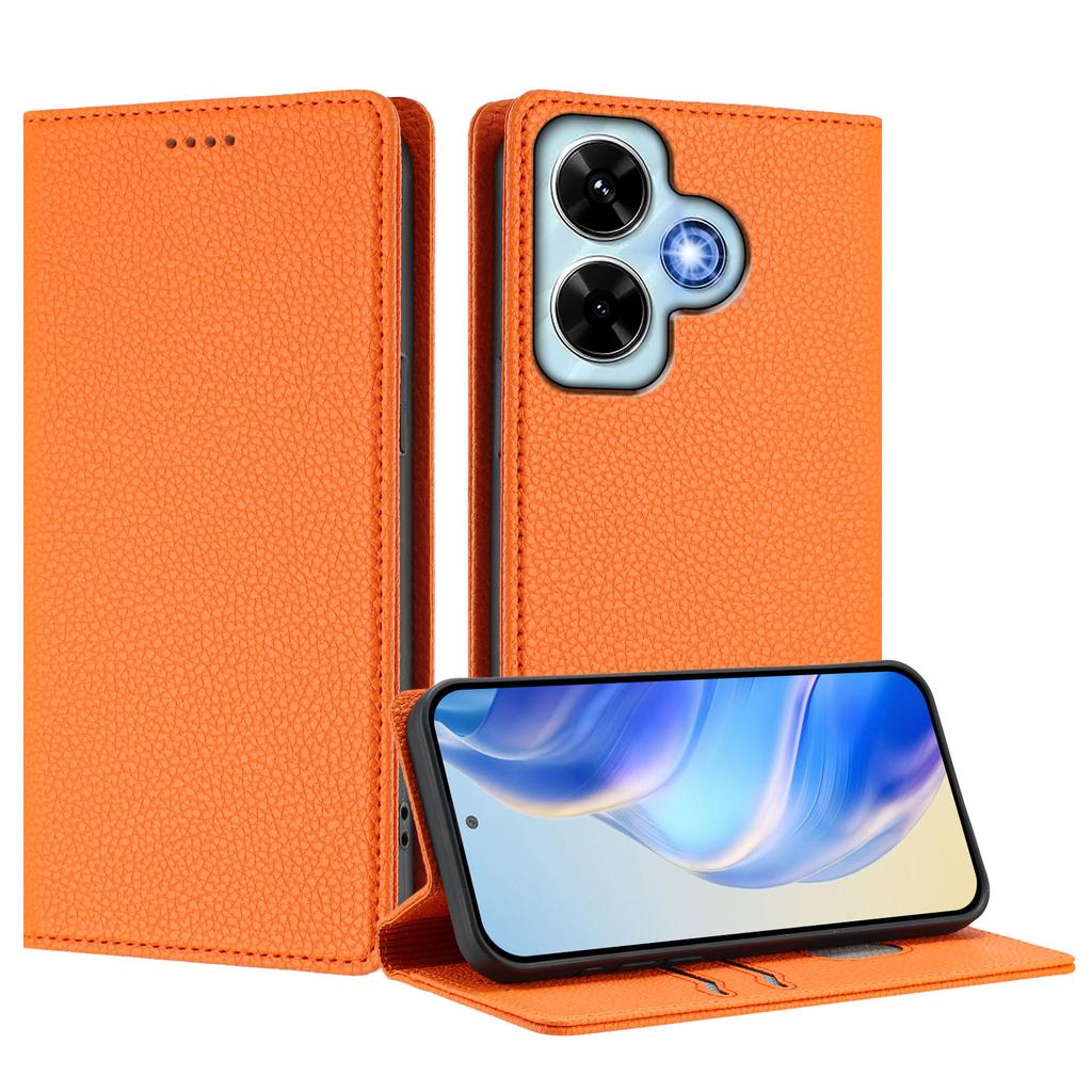 For Xiaomi Redmi Note 13 4G Wallet Case RFID Blocking Litchi Texture Leather Mobile Cover