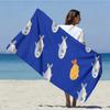 1pc, Oversized Soft Beach Towel in a Cartoon Fish Style, Featuring a Small Fish and Yellow Croaker Fish Print Pattern,Microfiber