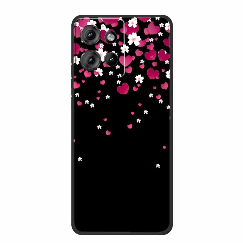 TPU Case For Motorola Moto G 2025 Case Cartoon Black Silicone Soft Back Cover Coque For Moto G75 Edge 60 Pro Fusion Phone Case