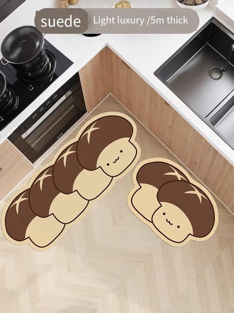 Simple Cute Small Mushroom Diatom Mud Carpet Home Kitchen Toilet Absorbent Easy To Take Care Of The Mat Home Decoration