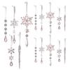 15Pcs  Acrylic Snowflake Ornaments Snowflake And Ice Crystal Hanging Decor for Christmas Tree Transparent Winter-Themed Craft Party Favor