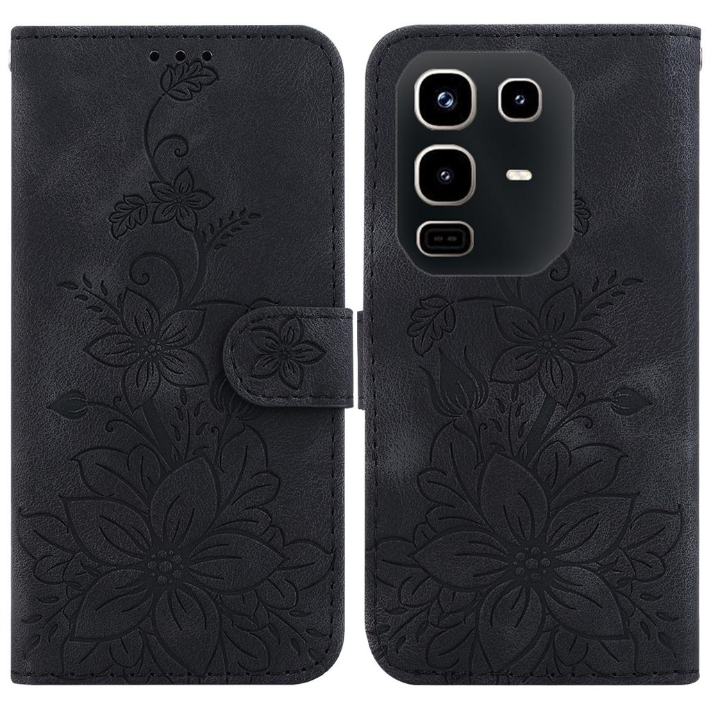 Pour Infinix Note 50 4G/Note 50 Pro 4G Étui à Support Imprimé Fleur de Lys Housse de Téléphone en Cuir avec Dragonne